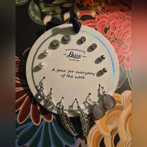 G.H. Bass & Co 7 Pack Of Silver Earrings A Pair For Everyday